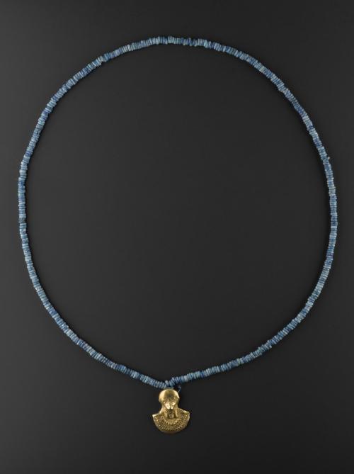 nesirtyre: Egyptian necklace with a depiction of goddess Sekhmet, Late Period.From the collection of