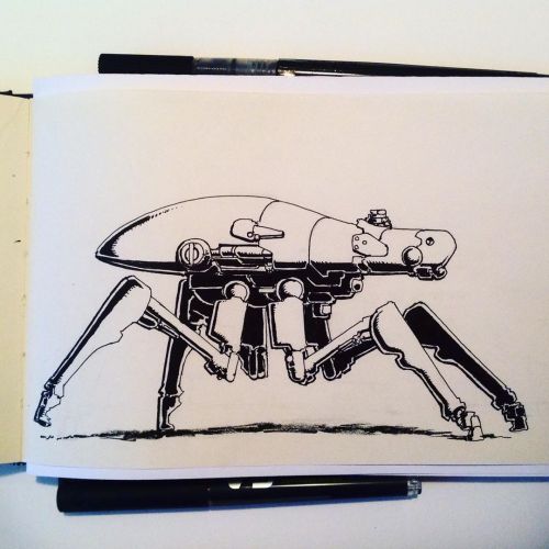 Sneaking cicada #new #draws #robot #sketch #sketchaday #sketchart #ballpointpen #brushpen #inksketch