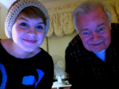    "smile, grandpa!“   "I can’t smile.”