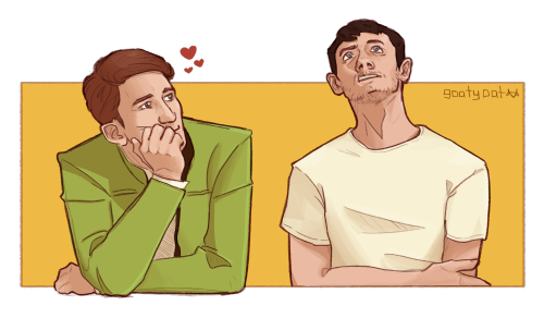 goatyoatart: As promised, a drawing of the boys for @h3rmitsunited for guessing my silly game right 