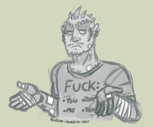 hungry-hobbits-art: “Guess I’ll die.” I love Canach and I can see him unironically wearing this shir