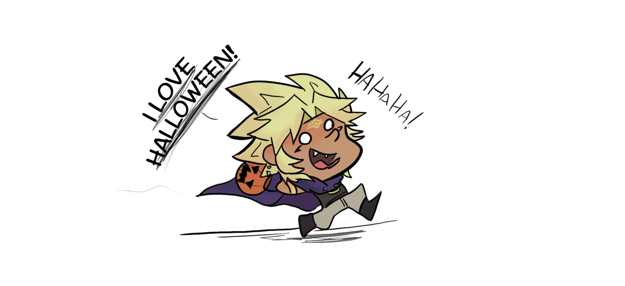 kamydrawstuffs:  X Ryou shows Kek why he loves Halloween!   dang it, I kept the