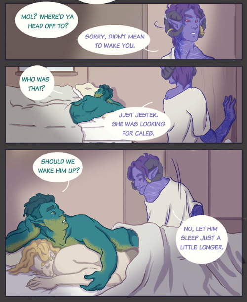 empty-crayon-box:I have strong feelings about Caleb and his monster boyfriends.Bonus: