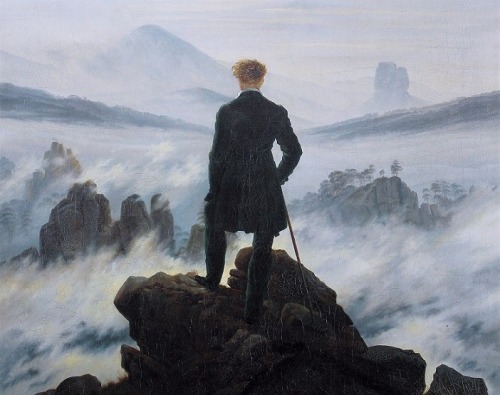 infected: Wanderer above the sea of fog, Caspar David Friedrich, 1818