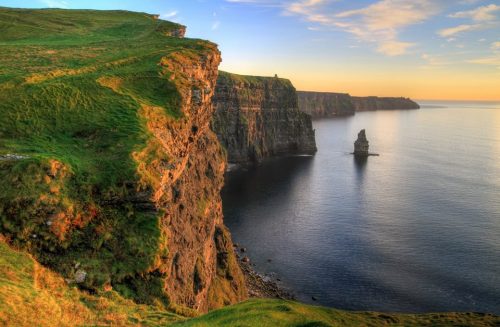 Beautiful Ireland. This photo was taken at the Cliffs of Moher which range for 8 kilometres along th