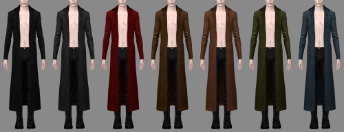 Neo Coat- hq compatible- base game compatible- for males only- top category- 7 swatches- normal/spec