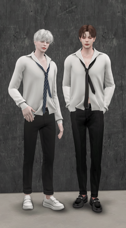 [sudal] Necktie shirt M2▶ All lod▶ Specular Map▶ 25 Swatchpose - @dearkims ❤♥ Thanks for all CC crea