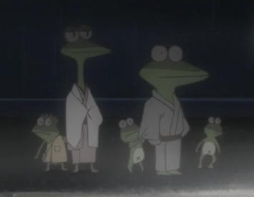 ohwhytheskateboard:  the frog-youkai family from ep2 of Zoku 