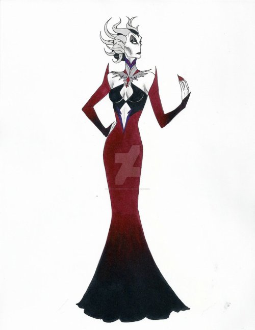 Asmodeus Dress Designs, mixed media, 2015-2016Artwork and Character/Asmodeus © Dana Veitinger “Lady 