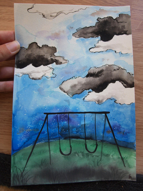 zoosemiotics: The Fault in Our Stars inspired Project for Awesome art perk, done in watercolor. Just