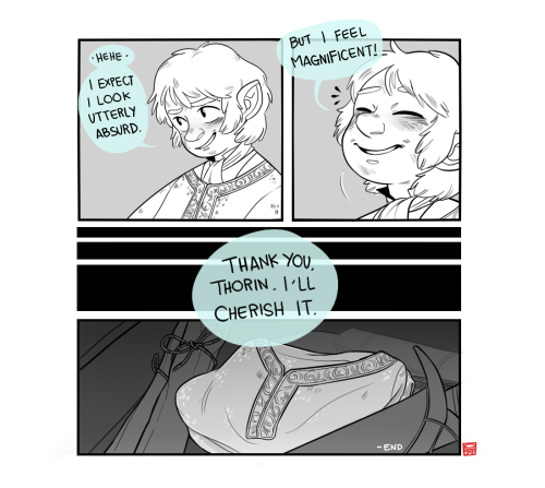 astaraeling:ewebean:papermachette:(Part 1) Part 2 end.The last panel is of the mithril shirt stored 