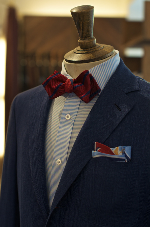 drakes-london:  Woven Reppe Bow Deco Yacht Print Hank 