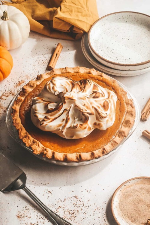 sweetoothgirl: Sage Browned Butter Pumpkin Pie with Spiced Meringue
