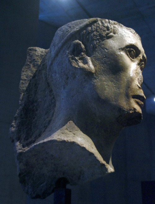 Head of a statue of a priest. Second half of I century AD. Quartzite. Ägyptisches Museum, Munich. In