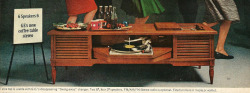 midcenturymodernfreak:  1963 “Coffee Table Stereo&ldquo; by General Electric with 6 Speakers in luxurious hardwoods - Via 