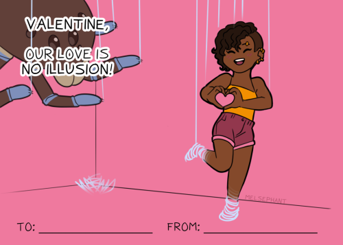 melsephant:Valentines featuring some of the monsters from the Monster of the Week campaign I’v