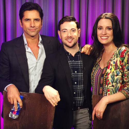 Paget Brewster &amp; John Stamos with Andrew Freund - “Grandfathered” Press Call, September 2015@and