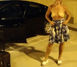 somebodysgoodgirl:  Greeted at the top level of the Dallas airport this past Saturday night.  Yes, she got spanked and licked where she stood and she had a mouthful of cock as we drove through the toll both.  She so much wants go be a good girl