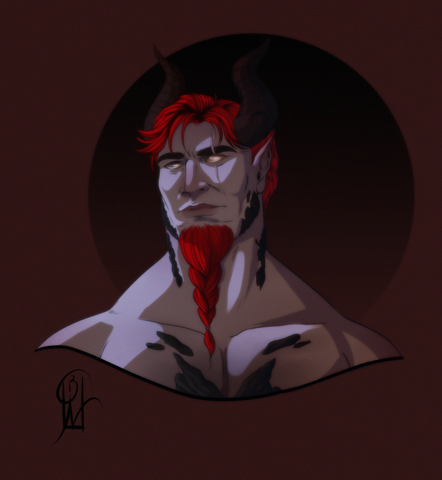 lavahanje:  head shot Commission for @surlybadger Their OC Raserei :D