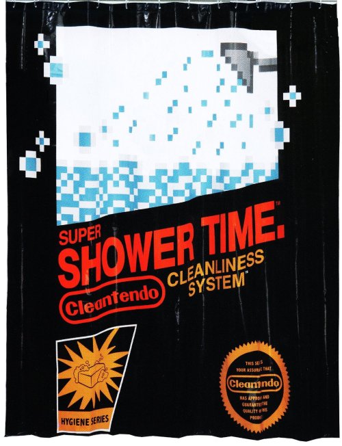 retrogamingblog:  Nintendo Shower Curtain 