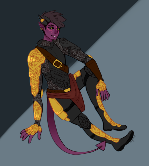 a commission of a big tiefling cutie for @thechariot-xox !! thank you so much for commissioning me &