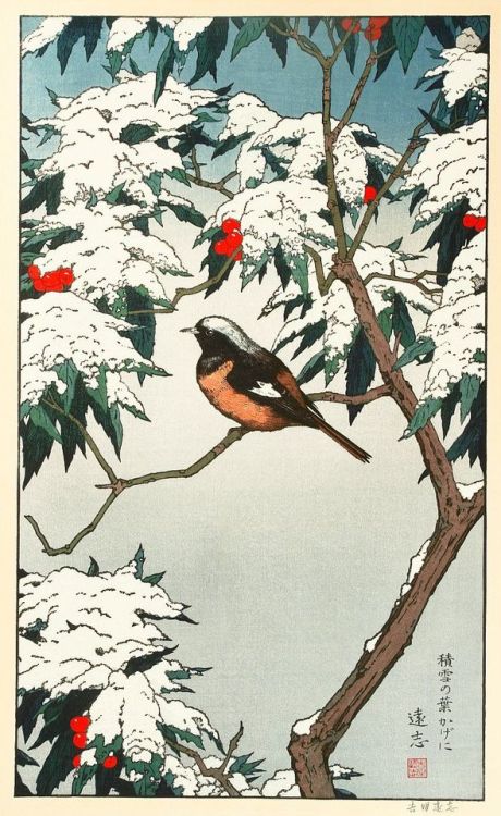 heartbeat-of-leafy-limbs: TOSHI YOSHIDA Birds of the Seasons - Winter [circa 1980]