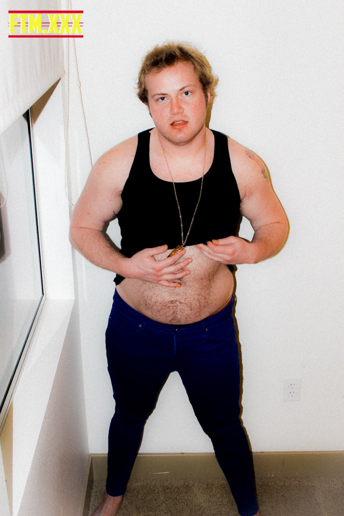 chancearmstrong:  Playful trans cub Chance Armstrong strips off his blue skinny jeans