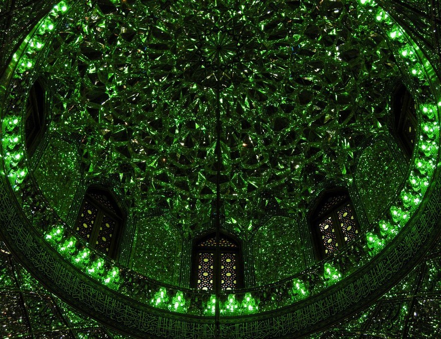 culturenlifestyle: Stunning Mosque Decorated In Millions Of Mirror and Glass Shards