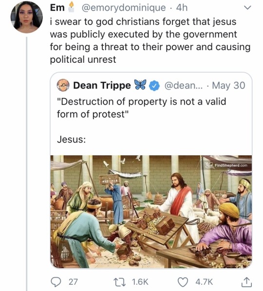 :feministism:they “forget” anything that doesn’t benefit their side and push their agenda.Everyone going off in the notes about how this is taken out of context has really never read the gospels have they Jesus flipped tables because He was pissed