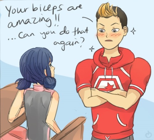 baraschino:if marinette wore a sleeveless top to school……and then no one would questio