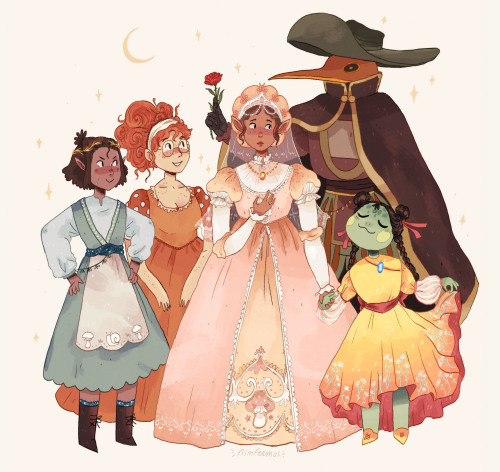 Our d&amp;d party in fancy outfits for a special day!
