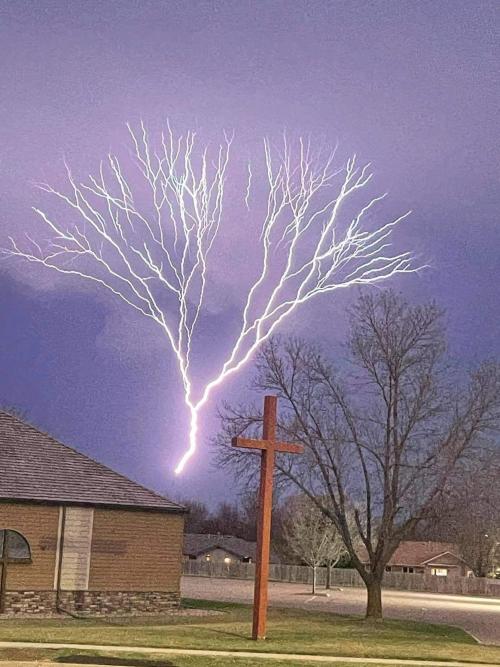 Lightning bolt last night outside of my church