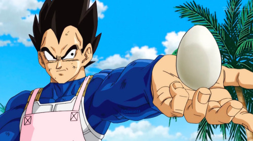 awkwardvegetaphotos:cowcat44:Pink apron!!! Need I remind you this is 100% real, Vegeta in a friggen 