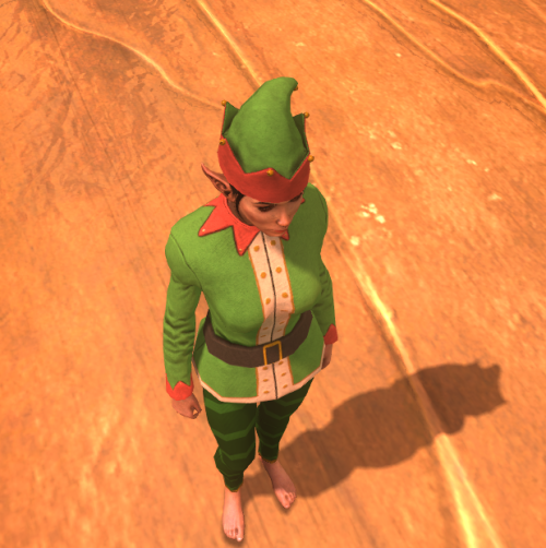 Elfin cap, greenElfin tunic, greenElfin leggings, greenPlastic Elf ears