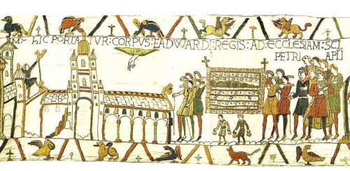 5th January 1066 - Edward the Confessor diesA scene from Bayeux Tapestry depicting Edward’s fu
