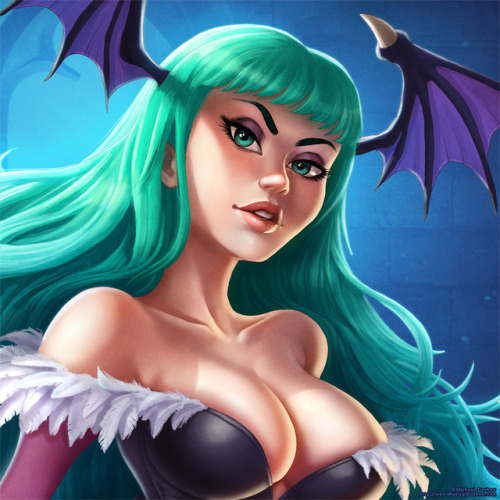 mdashow:  I went all-out for my pic of   Darkstalkers’   Morrigan Aensland, taking inspiration from some contemporary digital pin-up artists like Sakimichan, NeoArtCore, AyyaSAP, and others. Hope you like how it came out!   
