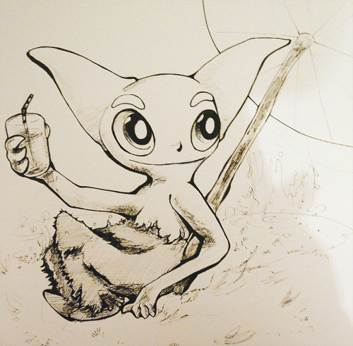 Inktober day 4 is one of the cute lil fauns from Spyro 2′s Magma Cone.I could never work out w