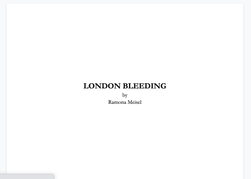 London Bleeding, last draft, is finished. 387377 words. 42 chapters. There are no words to describe 