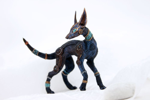 evgenyhontor: Anubis family. “Velvet Clay Studio”, Karhu, 2015. In my Etsy shop: ht