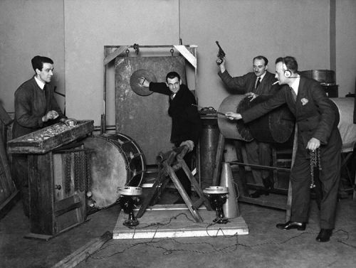 the-macra:philtardis:citizenscreen:#BBC Sound Effects department, 1927Noise Night with the boyslove 