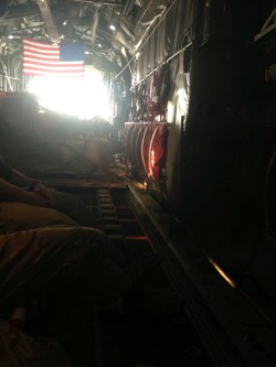 afghanistan143:  Looking out the back of a C-130.  You’ll never imagine how you pee….