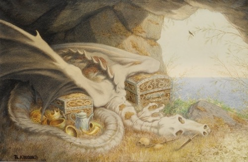theodor-kittelsen: Dragon, 1892, Theodor Severin Kittelsen www.wikiart.org/en/theodor-severi