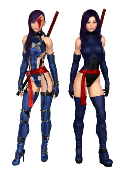 petercottonster:  Psylocke Update Right, so I was messing around with my X-girls when I realized that out of all of them, only Psylocke still didn’t have a ‘Classic’ look. So, after some tinkering and messing, I settled on a look that incorporates