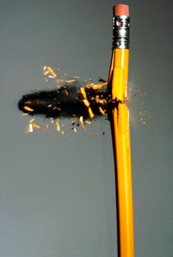 sixpenceee:  Bullet through a pencilPicture:
