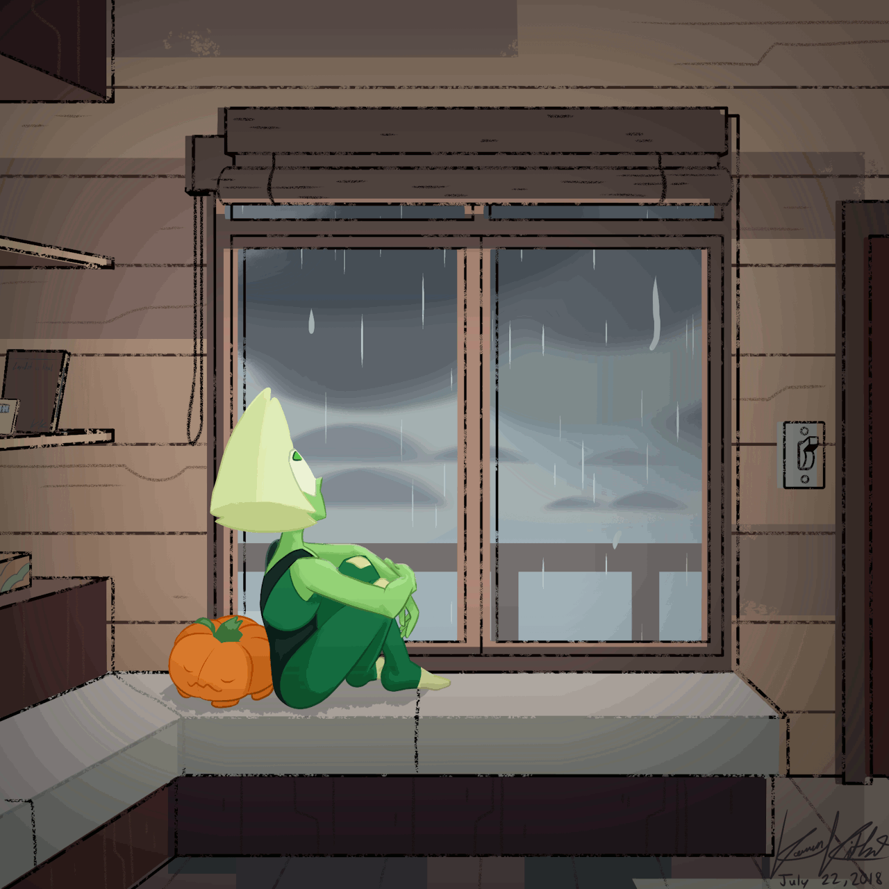 koreankitkat:  I like to sit by the window and watch the rain fall sometimes.Lapidot