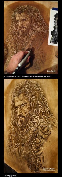 brightorangemango:  do-not-feed-the-animal:  majesticthoriness787:  majestickyle77:  Thorin Oakenshield Wood Carving  this is simply AMAZING!  WHY DOES THIS ONLY HAVE SIXTY THREE NOTES  oh my 