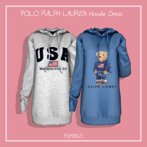 [RIMINGS] POLO RALPH LAUREN Hoodie Dress - DRESS- NEW MESH- ALL LODS- NORMAL MAP / SPECULAR MAP- 35 