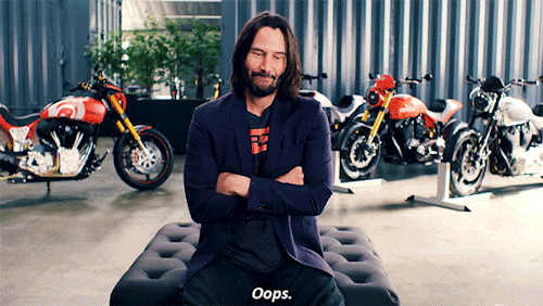 pajamasecrets:Keanu on breaking his movie contracts to ride his bike.