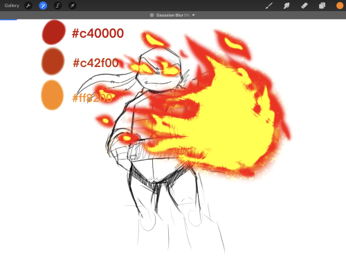 Hey, Indie, How Did You Make Raph's Fire When He's Using His Ninpo? What Brushes Did You Use And The