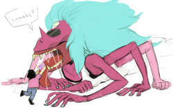 deadling:  more casual big mom i imagine her really awkward? like shes not around a lot and shes harboring 5 minds so shes just chill and awkward and subtly fierce. full view